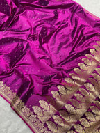 Banarasi Mashru Katan Silk Saree with Butti Zari Weaving - AMKP03