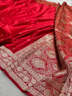 Banarasi Mashru Katan Silk Saree with Butti Zari Weaving - AMKZBR1
