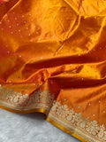 Banarasi Mashru Katan Silk Saree with Butti Zari Weaving - AMKO05