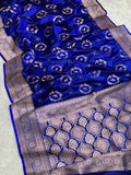Banarasi Mashru Katan Silk Saree with Heavy Zari Pallu - AKMKB04