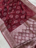 Banarasi Mashru Katan Silk Saree with Heavy Zari Pallu - AKMKB03