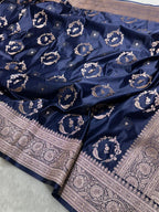 Banarasi Mashru Katan Silk Saree with Heavy Zari Pallu - AKMKNB5