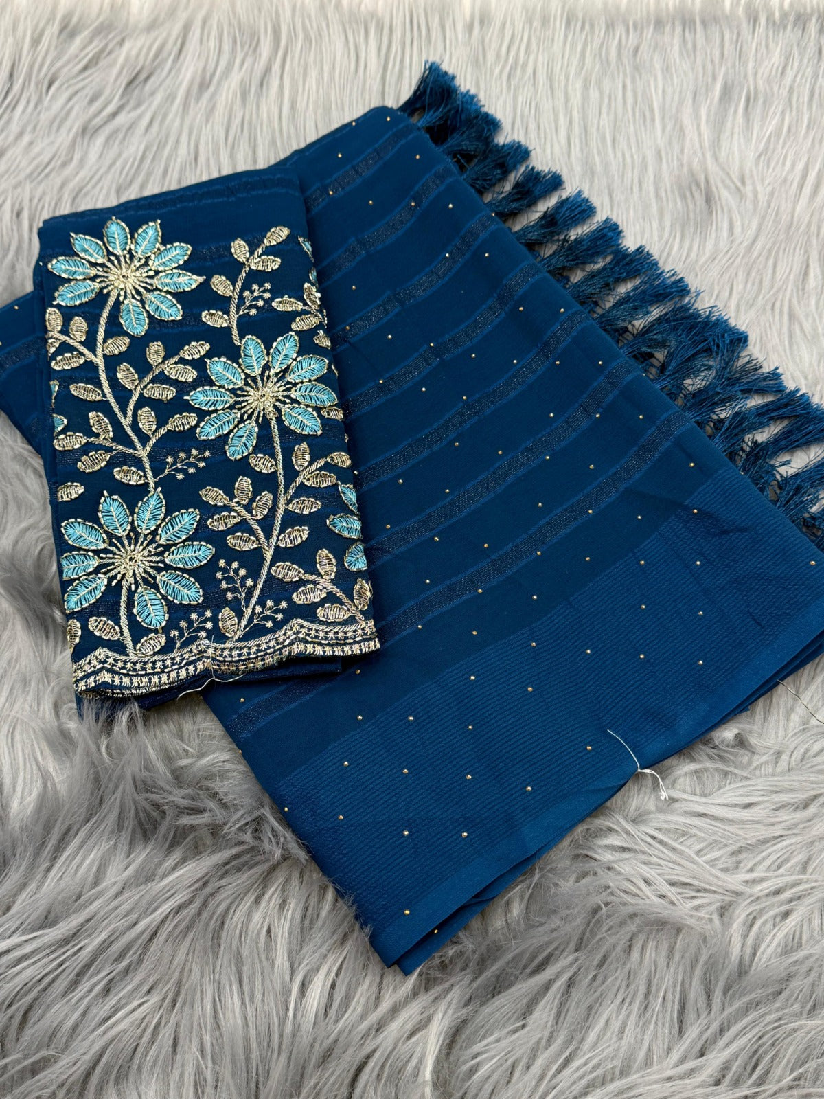 Georgette Viscose Saree with Chatni Work - BKAGVB5
