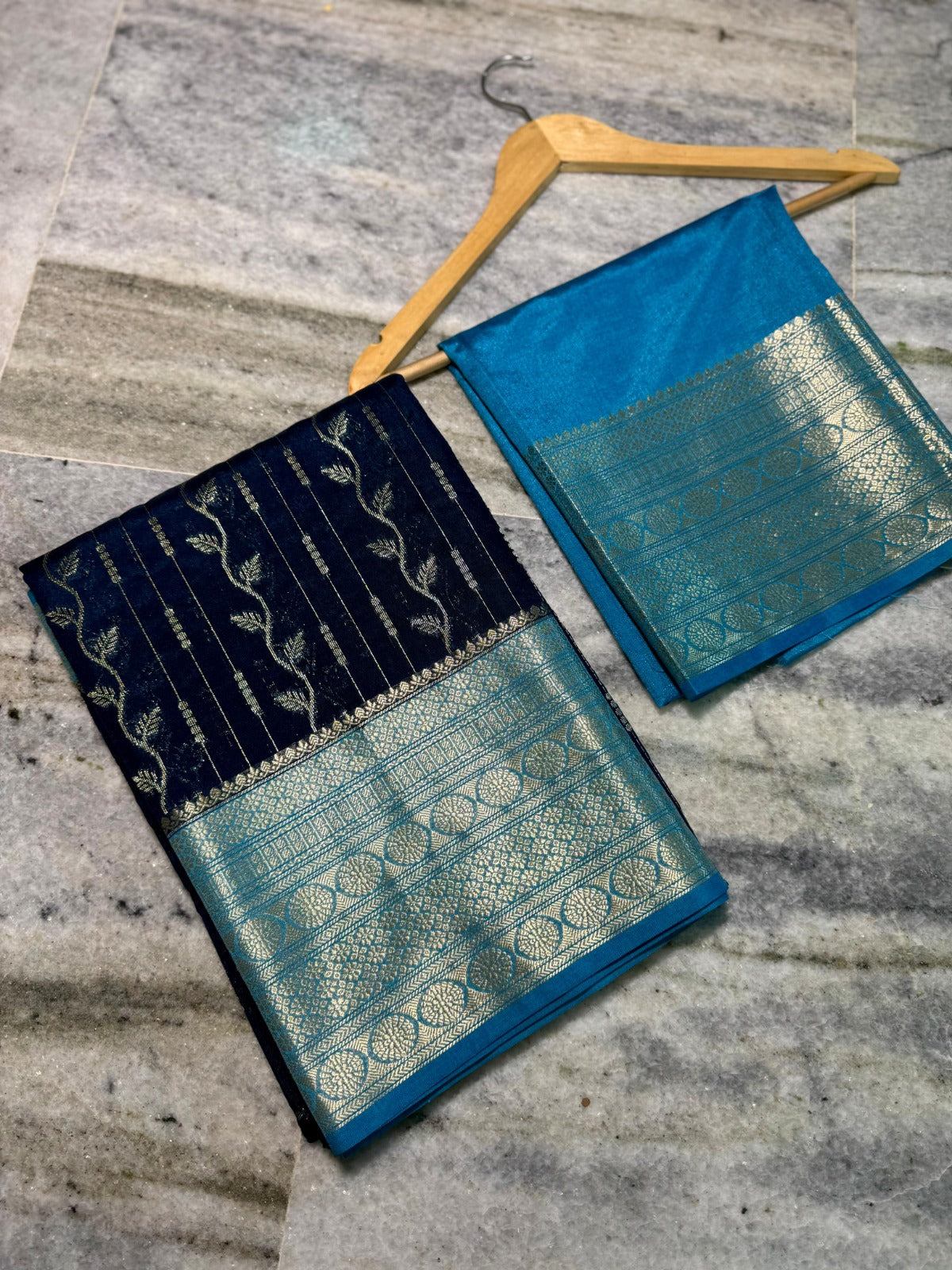 Banarasi Semi-Chiffon Silk Saree Gold Zari Ada Weaving - BSCRNB4