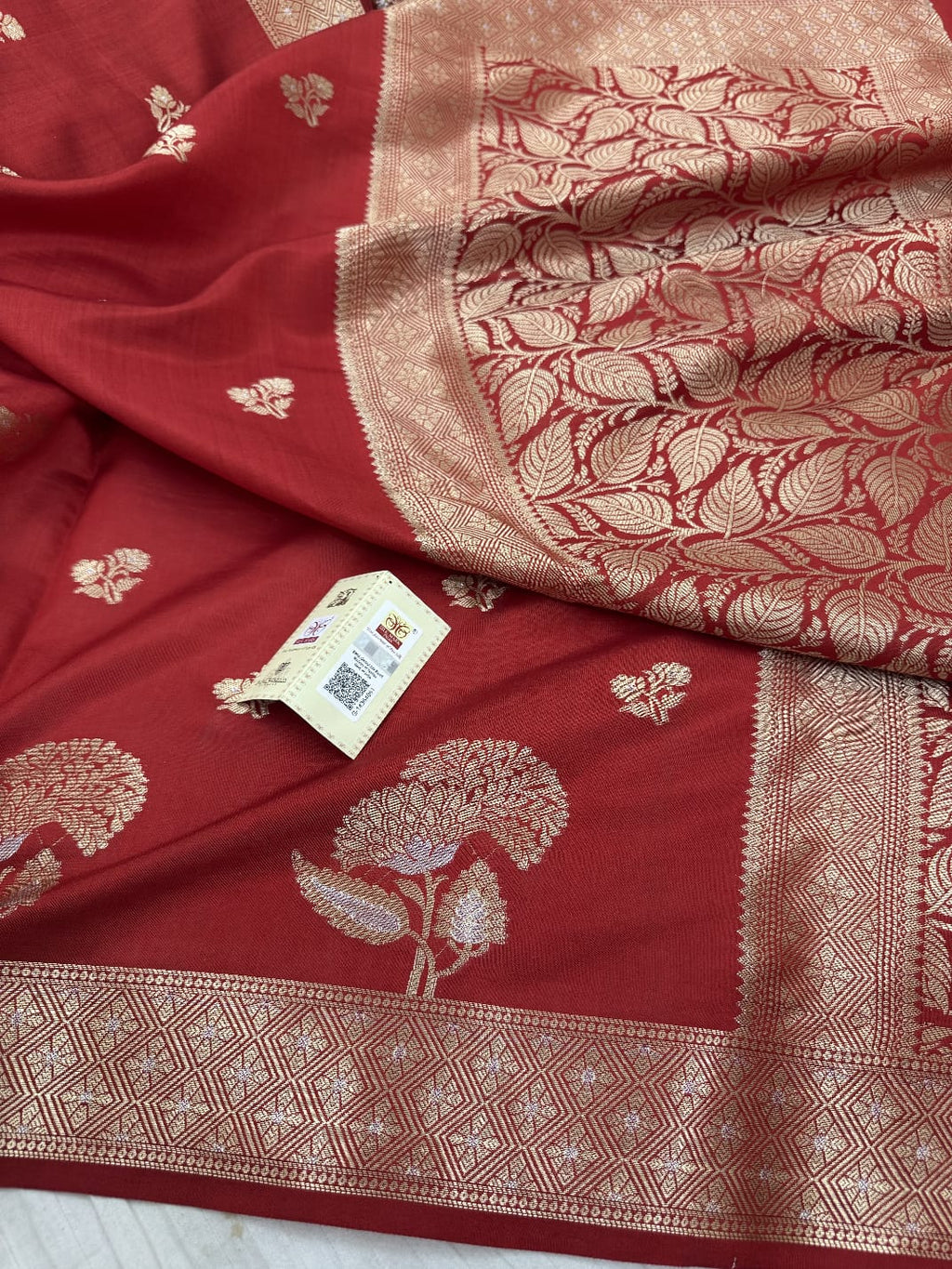 Pure Banarasi Mulberry Chiniya Silk Saree Silkmark Certified - AKMC001