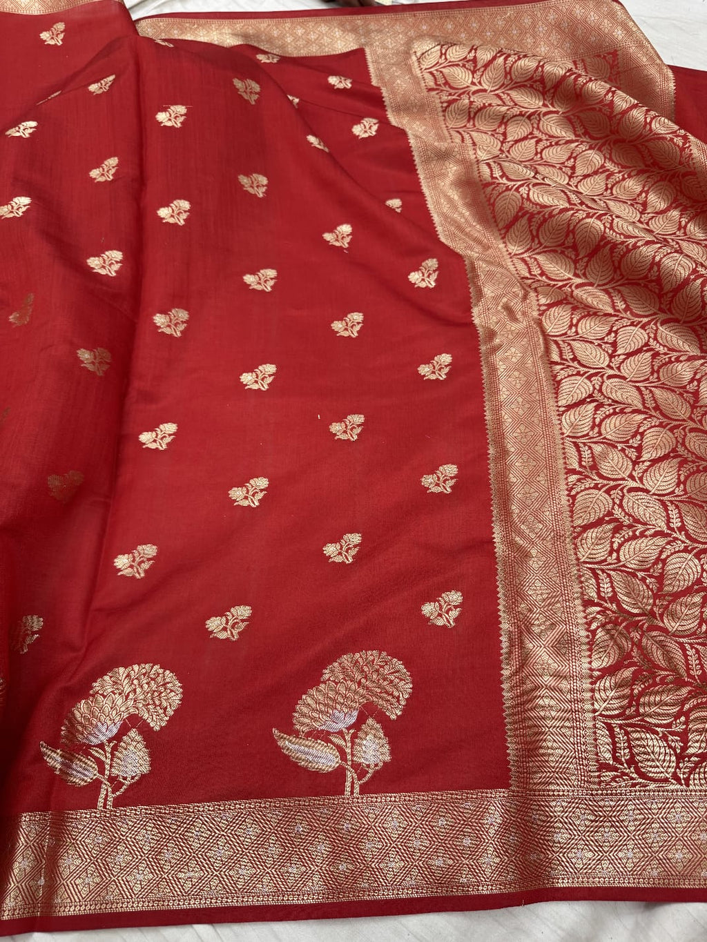 Pure Banarasi Mulberry Chiniya Silk Saree Silkmark Certified - AKMC001
