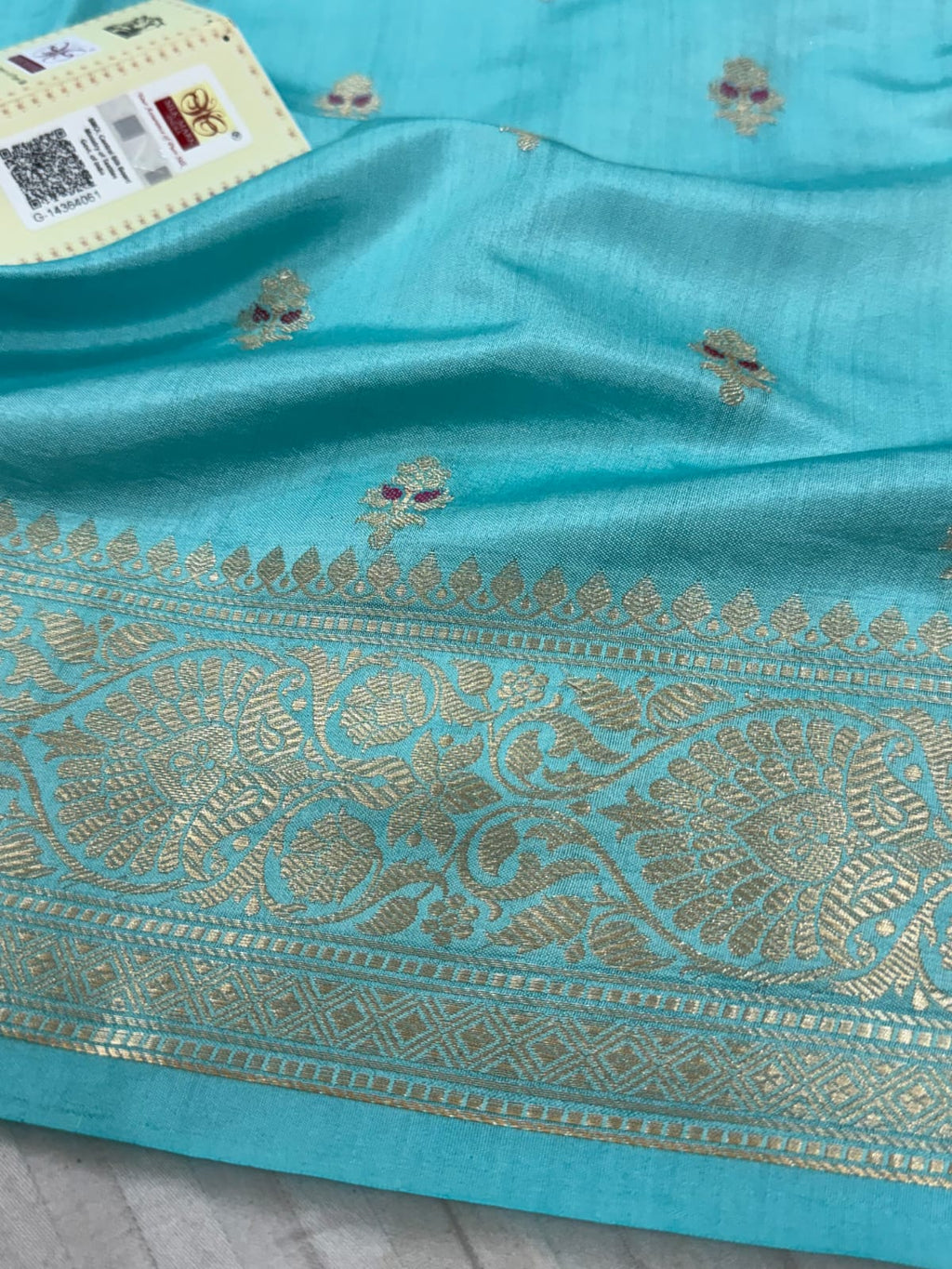 Pure Banarasi Mulberry Chiniya Silk Saree Silkmark Certified - AKMC003