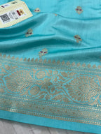 Pure Banarasi Mulberry Chiniya Silk Saree Silkmark Certified - AKMC003