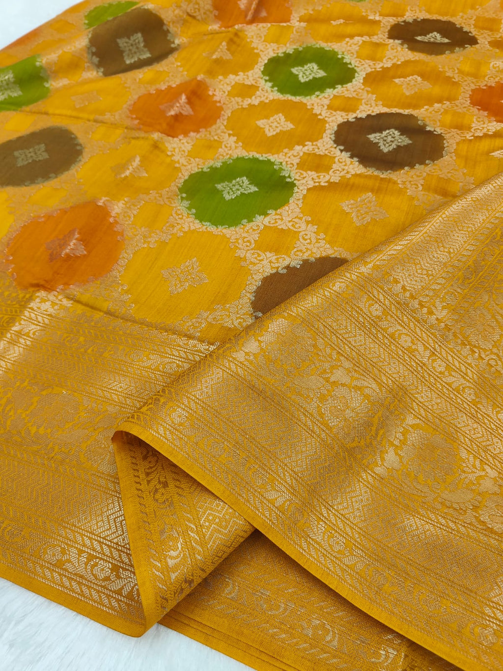 Pure Banarasi Mulberry Chiniya Silk Saree Silkmark Certified - AKMC005