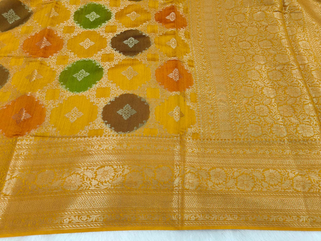 Pure Banarasi Mulberry Chiniya Silk Saree Silkmark Certified - AKMC005