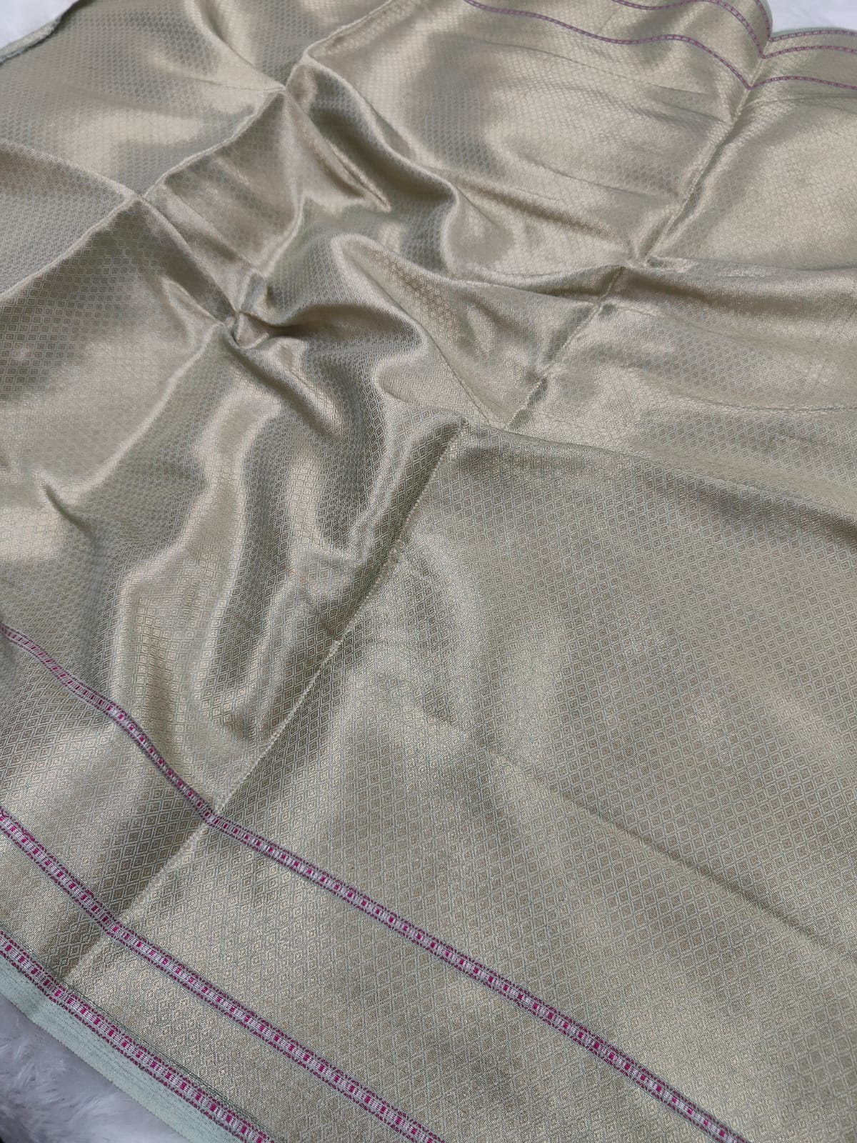 Pure Banarasi Mulberry Chiniya Silk Saree Silkmark Certified - AKMC010