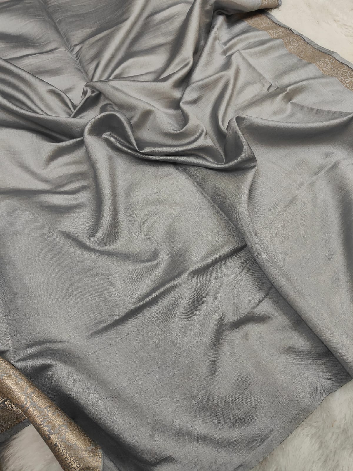 Pure Banarasi Mulberry Chiniya Silk Saree Silkmark Certified - AKMC008