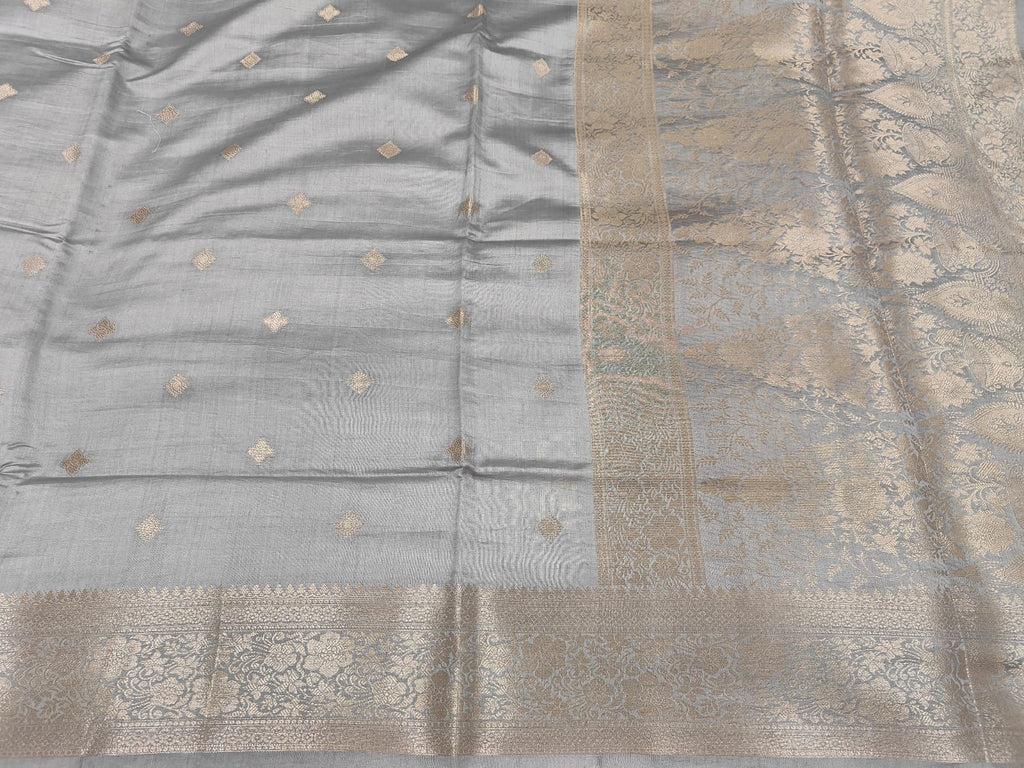 Pure Banarasi Mulberry Chiniya Silk Saree Silkmark Certified - AKMC008