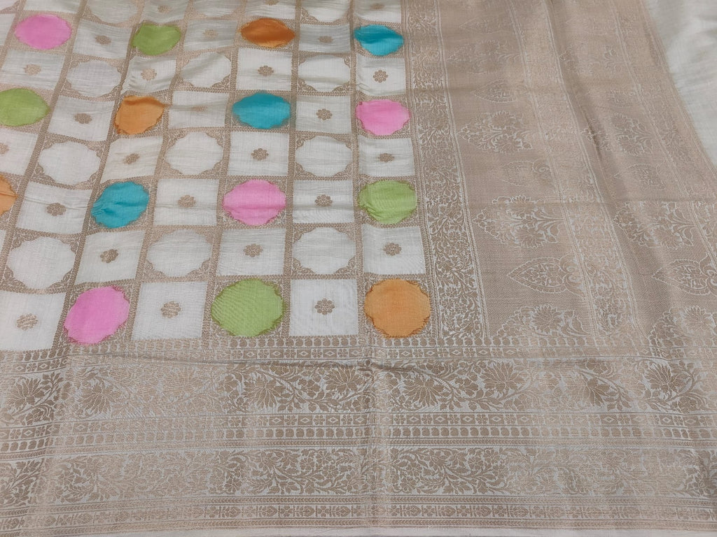 Pure Banarasi Mulberry Chiniya Silk Saree Silkmark Certified - AKMC007