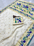Soft Kanchivaram Paithani Silk Saree with Mina Zari Border - AKPS012