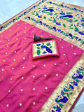 Soft Kanchivaram Paithani Silk Saree with Mina Zari Border - AKPS010