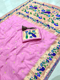 Soft Kanchivaram Paithani Silk Saree with Mina Zari Border - AKPS001