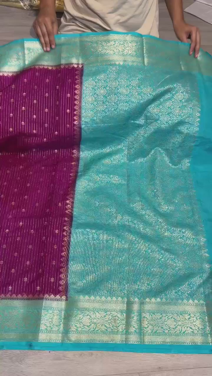 Banarasi Chinia Silk Saree-BCNWBL01