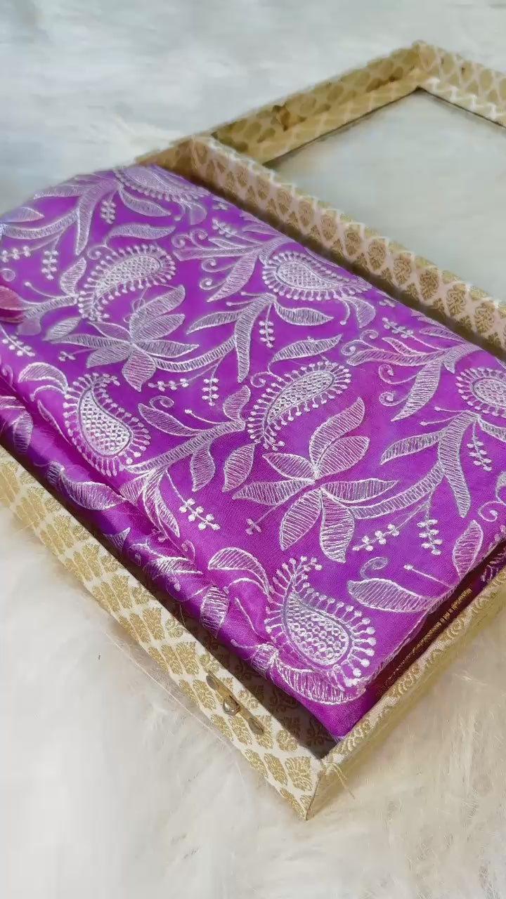 Banarasi Soft Silk Organza Saree-BORGCLG4