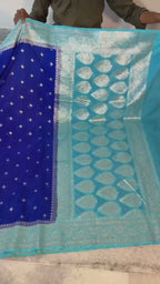 Banarasi Handloom Katan Georgette Semi Silk Saree - ABKG001
