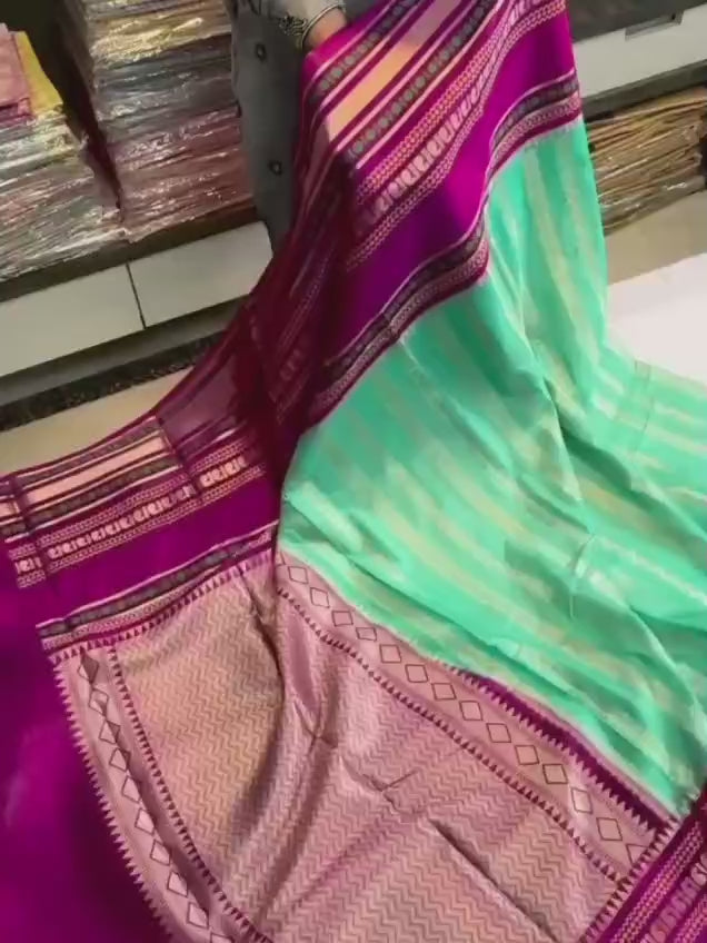 Banarasi Katan Silk Saree Minakari Border - BKSMBB1