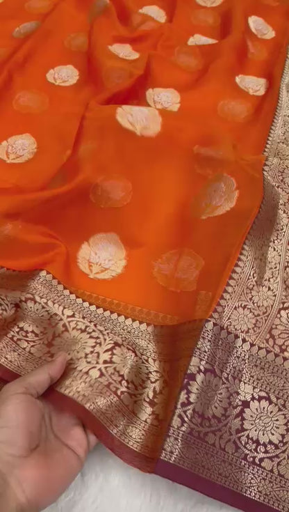 Banarasi Katan Silk Saree - BKSOG004